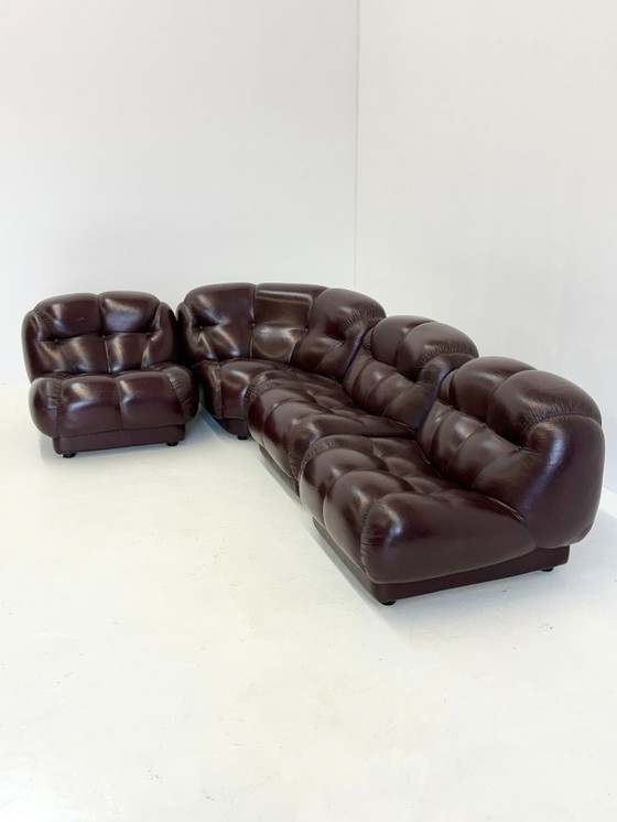 Image 1 of Dark brown Nuvolone Modular Lounge Sofa by Rino Maturi for Mimo Padova