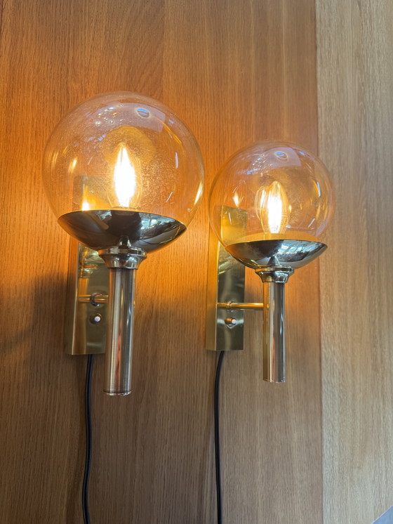 Image 1 of Set di 2 lampade da parete di Svend Mejlstrøm per Mejlstrøm Belysning - Eleganza danese in ottone e vetro