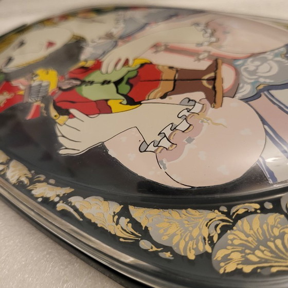 Image 1 of Oval convex frame and painting on glass, Clara Nutcracker Rosenthal, Bjorn Wiinblad Sweden