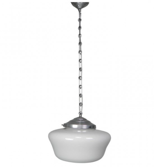 Lámpara colgante Art Déco con cadena de aluminio, década de 1930