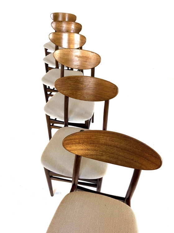 Image 1 of 6 chaises de salle à manger danoises restaurées des années 60