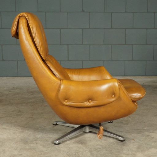 Fauteuil pivotant vintage en cuir - Gustav Thams - 1960s