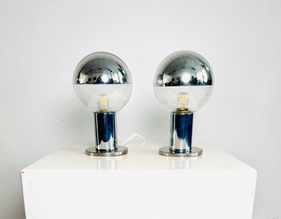 Image 1 of Lámpara de mesa cromada de Motoko Ishii para Staff Leuchten, Alemania, década de 1970