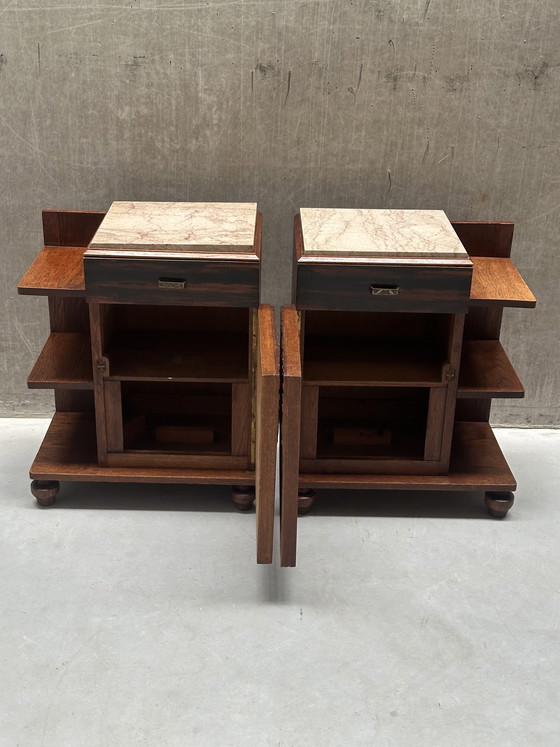 Image 1 of Set aus 2 Nachttischen im Art-Deco-/Jugendstil