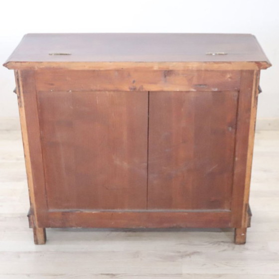 Image 1 of Aufbewahrungsbuffet aus Walnussholz, Brennholzhalter, Italien, Ende des 19. Jahrhunderts