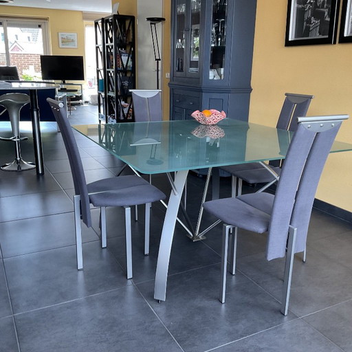 Modern design dining area – eettafels, polished steel, Glass (photo 2 of 5)