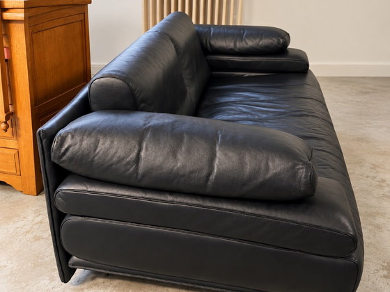 Rolf Benz 6500 2-Seater Sofa – Black Leather – Chrome (photo 5 of 10)