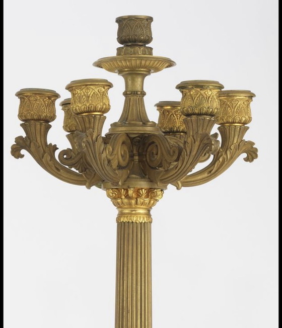 Image 1 of Candélabres 7 feux en bronze doré Style Napoléon III 72 cm Très décoratifs