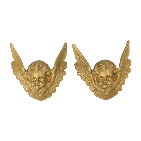 Image 1 of Teste d'angelo in metallo dorato