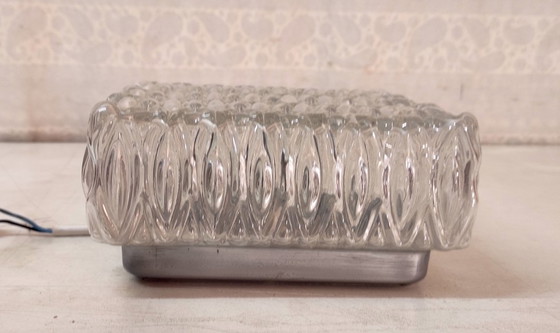 Image 1 of Lampada da soffitto o da parete in vetro stampato - anni '60/'70