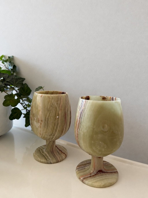 Verres à vin en onyx – glazen karaffen, Stone (photo 2 of 5)