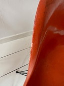 4x Originele Eames Glasvezel Stoelen Herman Miller – Oranje – Eiffel Onderstel (DSR)