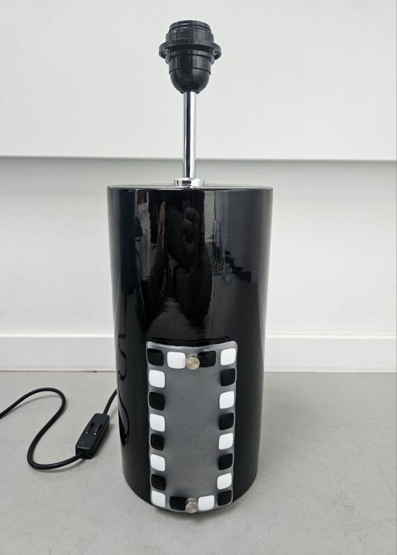 Vintage Brutalist Table Lamp Cerámicas Bondia 1970s, Ceramic, Black (photo 8 of 14)
