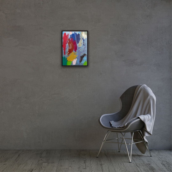 Image 1 of Abstracte gouache op papier, 40x30 cm.