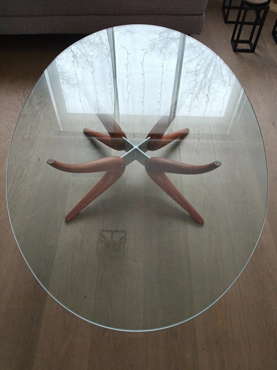 Image 1 of Porada Denuo Salontafel – Italiaans Design – Massief Hout & Glas