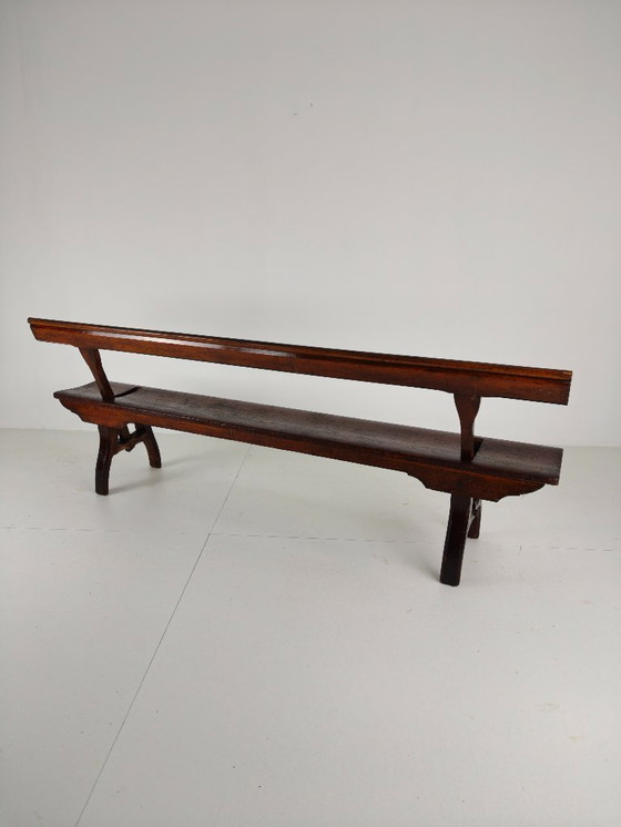 Image 1 of Banco ferroviario victoriano de pino albar – Halstead's, Todmorden