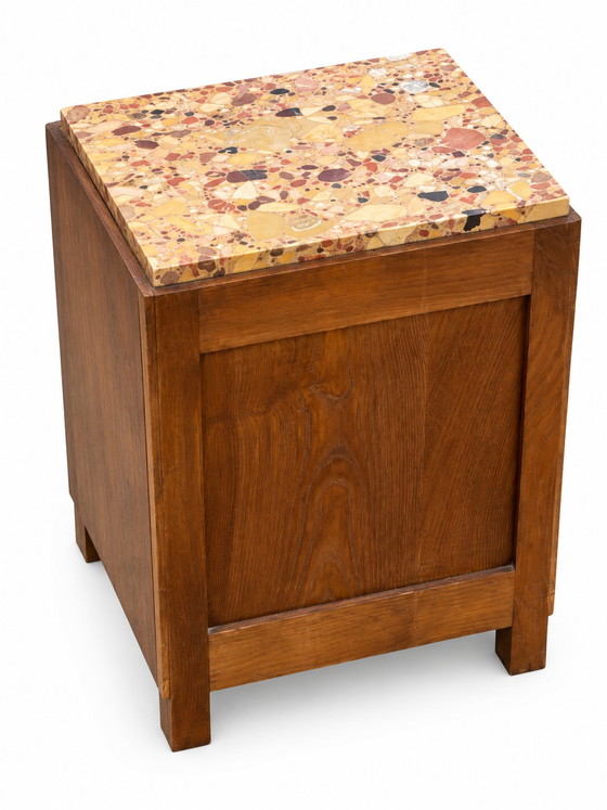 Set Toeletta Art Déco 1930 in Noce con Piano in Marmo e Comodino – Tolette, Wood, Marble (photo 13 of 14)