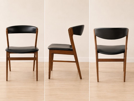 Image 1 of 4 Deense teakhouten stoelen met bijpassende uitschuifbare tafel / jaren 60 / van Sax