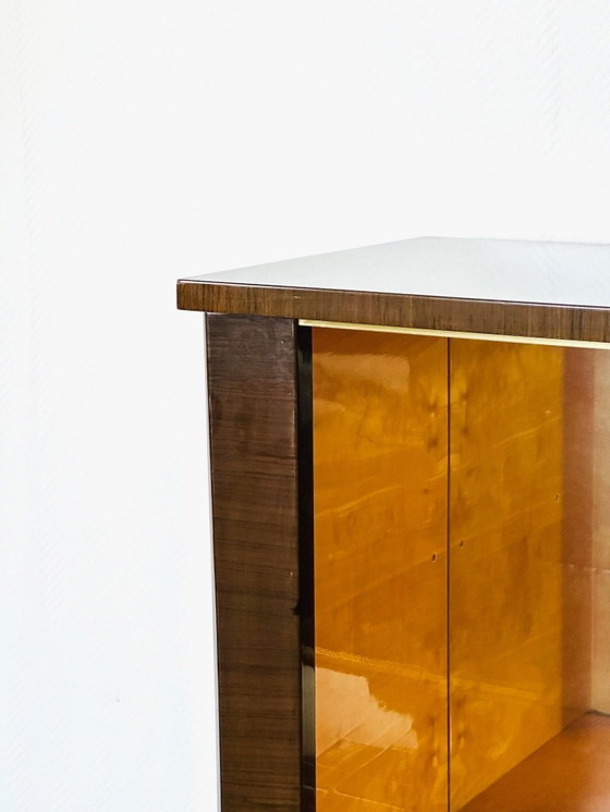 Image 1 of Art Deco vitrinekast van walnoothout, 1950