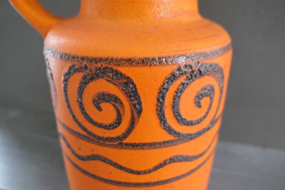 Image 1 of Vintage Scheurich grote vaas 408-40 oranje