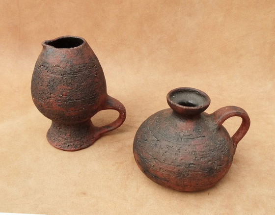 Image 1 of Gerhard Liebenthron, keramiekset, vaas, Studio Keramik, 2 stuks