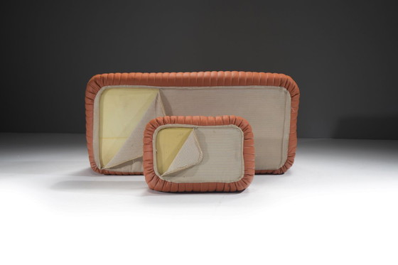 Image 1 of Schitterende vintage Sandra-bank met nieuw leer, ontworpen door Annie Hiéronimus voor Cinna in 1970.