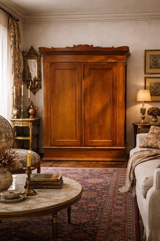 Image 1 of Antieke eikenhouten Louis Philippe kledingkast (1840-1880)