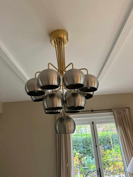 Image 1 of Lampe en nickel avec détails en laiton