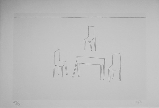 Image 1 of Klaas Gubbels - Table with chairs - Large screen print