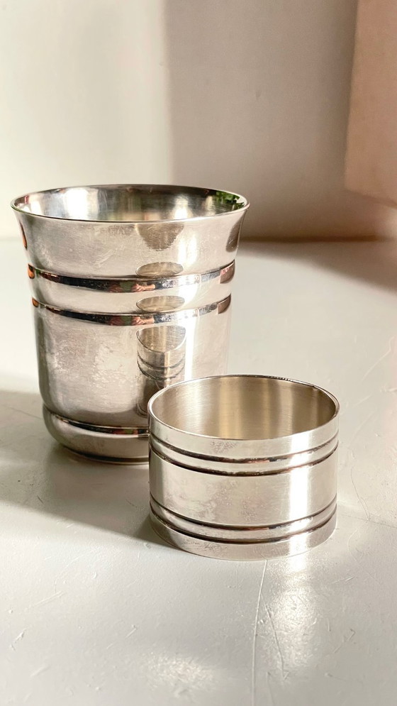 Image 1 of Silver-plated glass and napkin ring by UDNER