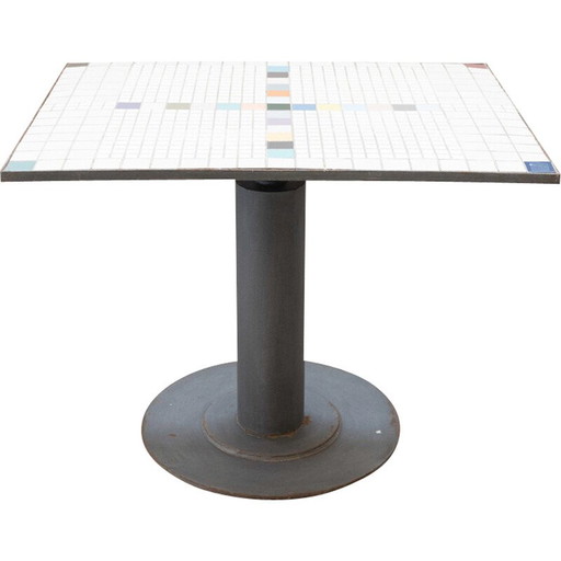 Vintage tafel met mozaïektegels, jaren 50
