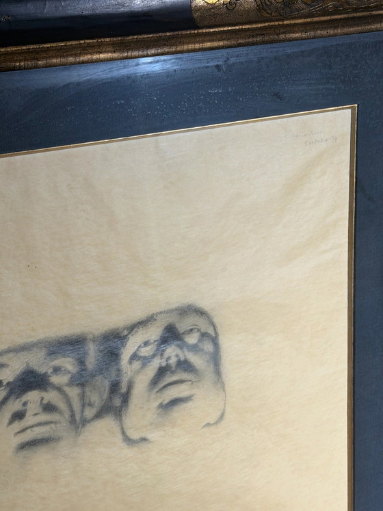René Knapen – Disegno surrealista a grafite con certificato di galleria – Dipinti e disegni, Vetro (photo 10 of 10)