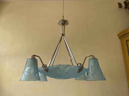 Lampe pendante Art Deco 1930 Degué French