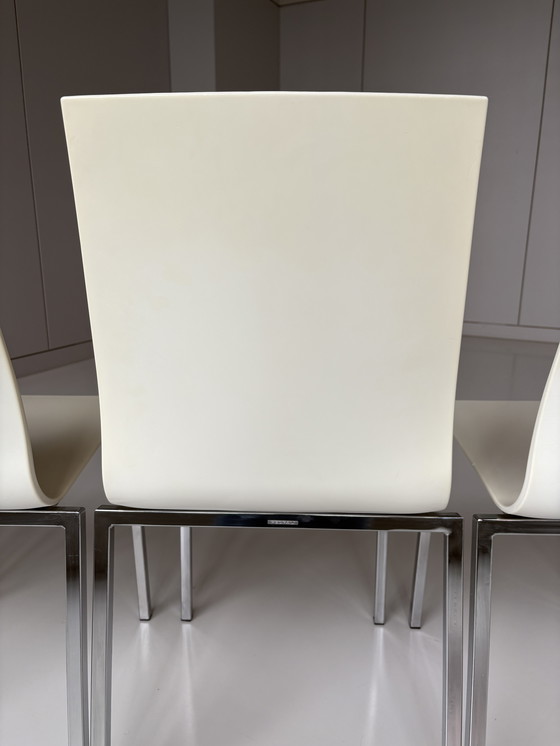 Image 1 of 6 x Pedrali Kuadra 1101 Stühle Weiß Chrom