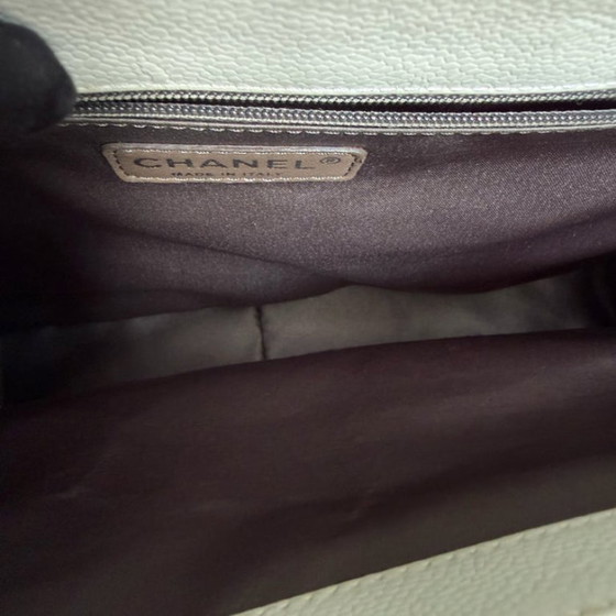 Image 1 of Borsa tote Chanel GST Grand Shopping - Pelle trapuntata Caviar, colore bianco, con finiture argentate, serie 14