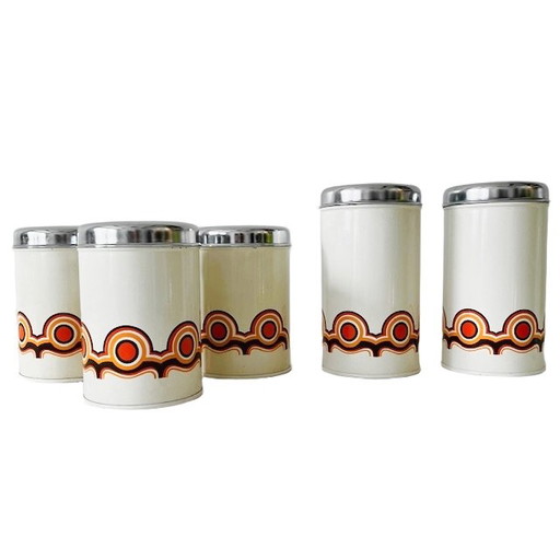 Set of vintage Brabantia tin cans Bayon