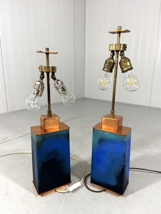 Image 1 of Ensemble de 2 grands pieds de lampe de table des années 1960-70