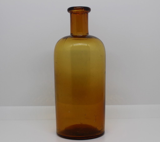 Bernsteinfarbene Apothekerflasche aus geschwefeltem Glas