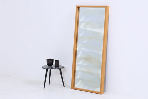 Vintage Mirror 60s | Mid - Century Hanging Mirror Mirror Wood Retro Slanted Vintage #06-06