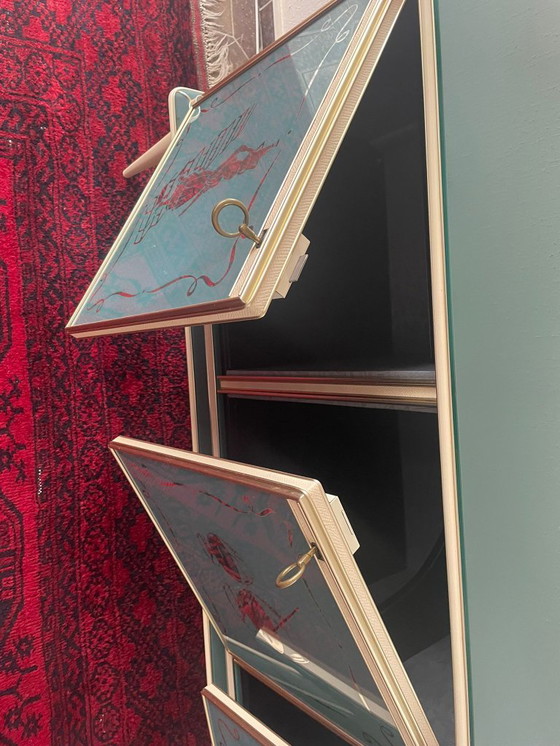 Image 1 of Credenza italiana di metà secolo con specchio — di Umberto Mascagni (anni '50-'60)