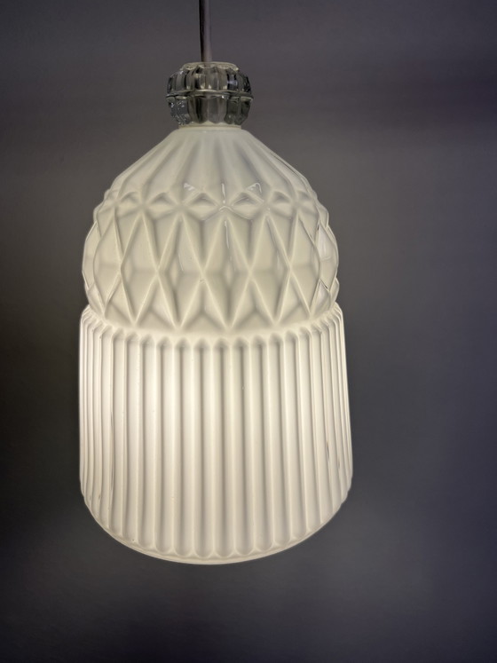 Image 1 of Set van 3 IKEA Vanadin opaalglas hanglampen
