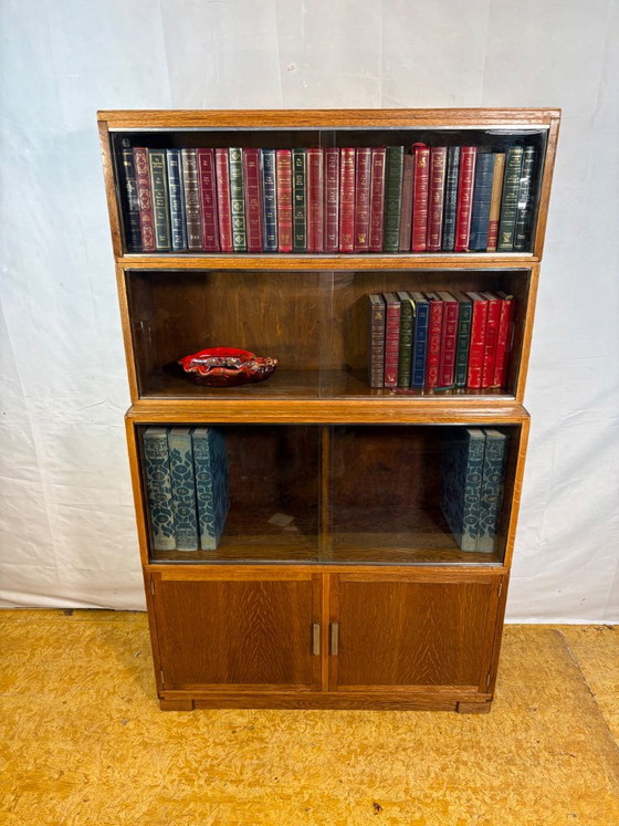 Vintage Minty of Oxford Sectional Stacking Bookcase | 1950s–1960s | Oak | British Mid-Century Design – Wood (photo 10 of 10)