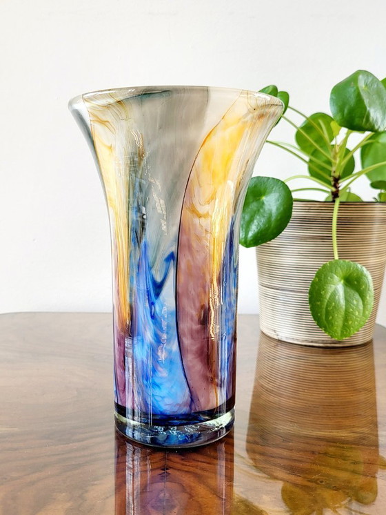 Image 1 of Michèle Luzoro vaas, multicolor, jaren 80, Frankrijk