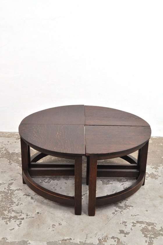 Image 1 of Tables basses deux-en-un en chêne, années 1920