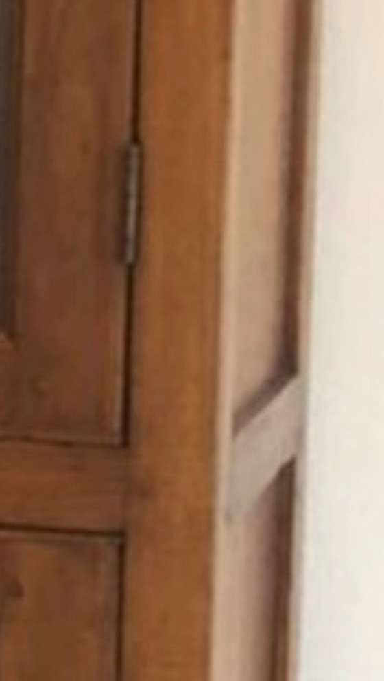Image 1 of Mobile da biblioteca/vetrina vintage in rovere massello - altezza 234 cm