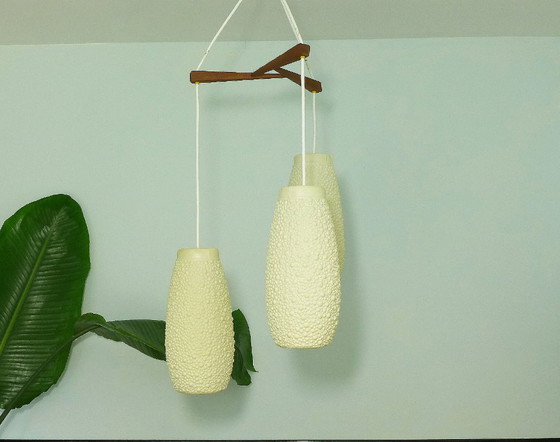 Vintage cascade lamp, 1960s bubble beehive lamp, mid-century pendant lamp – Wood, Plastic (photo 6 of 10)