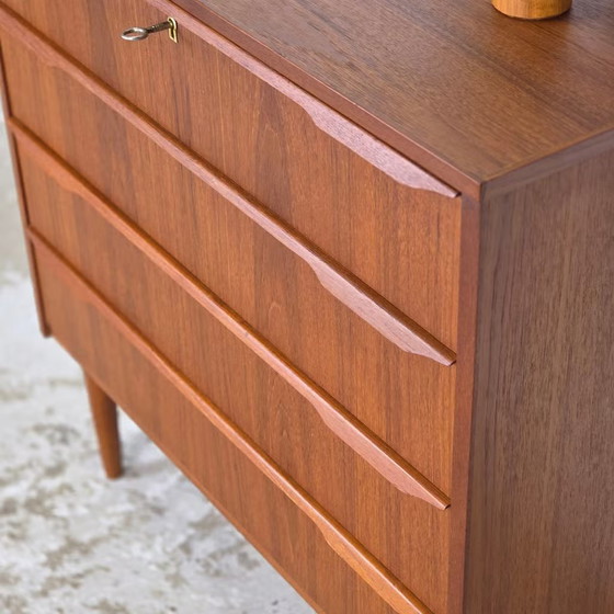 Vintage Teak Danish Chest of Drawers 1960s, Scandinavian 4 Drawers, Wood, Brown (photo 15 of 21)