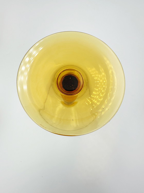 Image 1 of 5 x mouth-blown wine glasses amber 50s