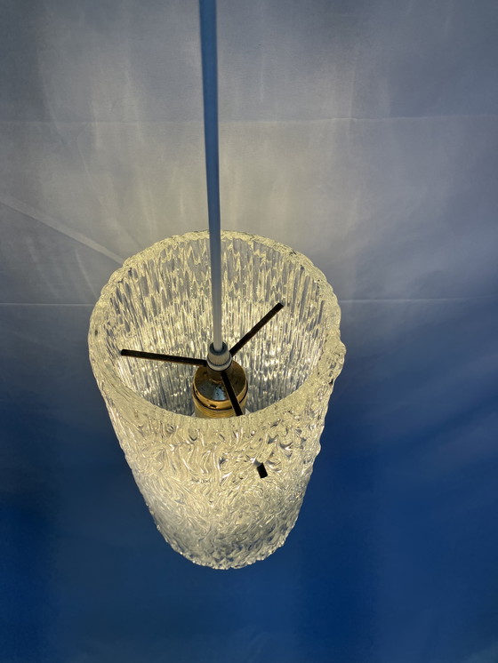 Image 1 of Suspension vintage en verre dépoli Kalmar Franken années 1950/60