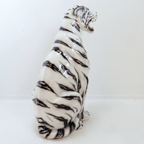 Image 1 of Ceramic White Tiger - Ceramiche boxer, Italy